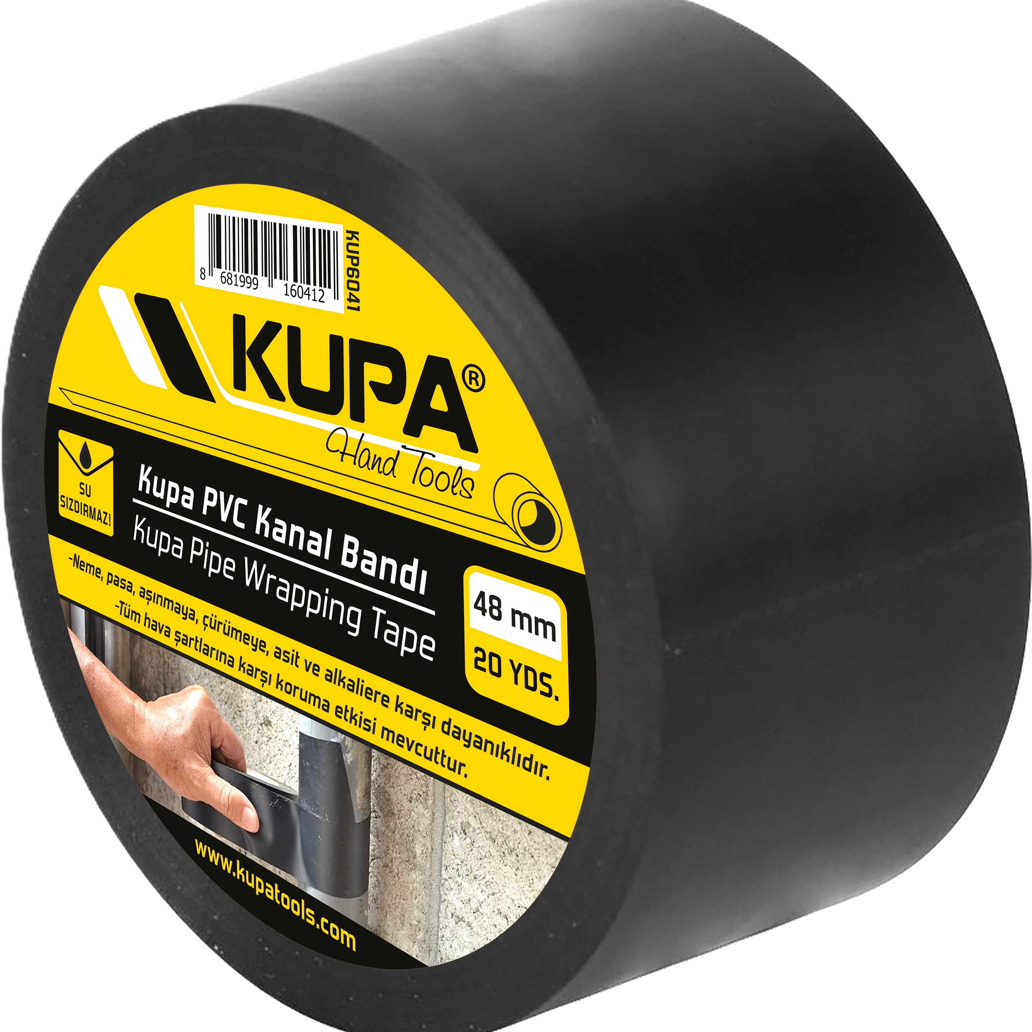 KUPA PVC KANAL BANDI SİYAH 48MM 20MT